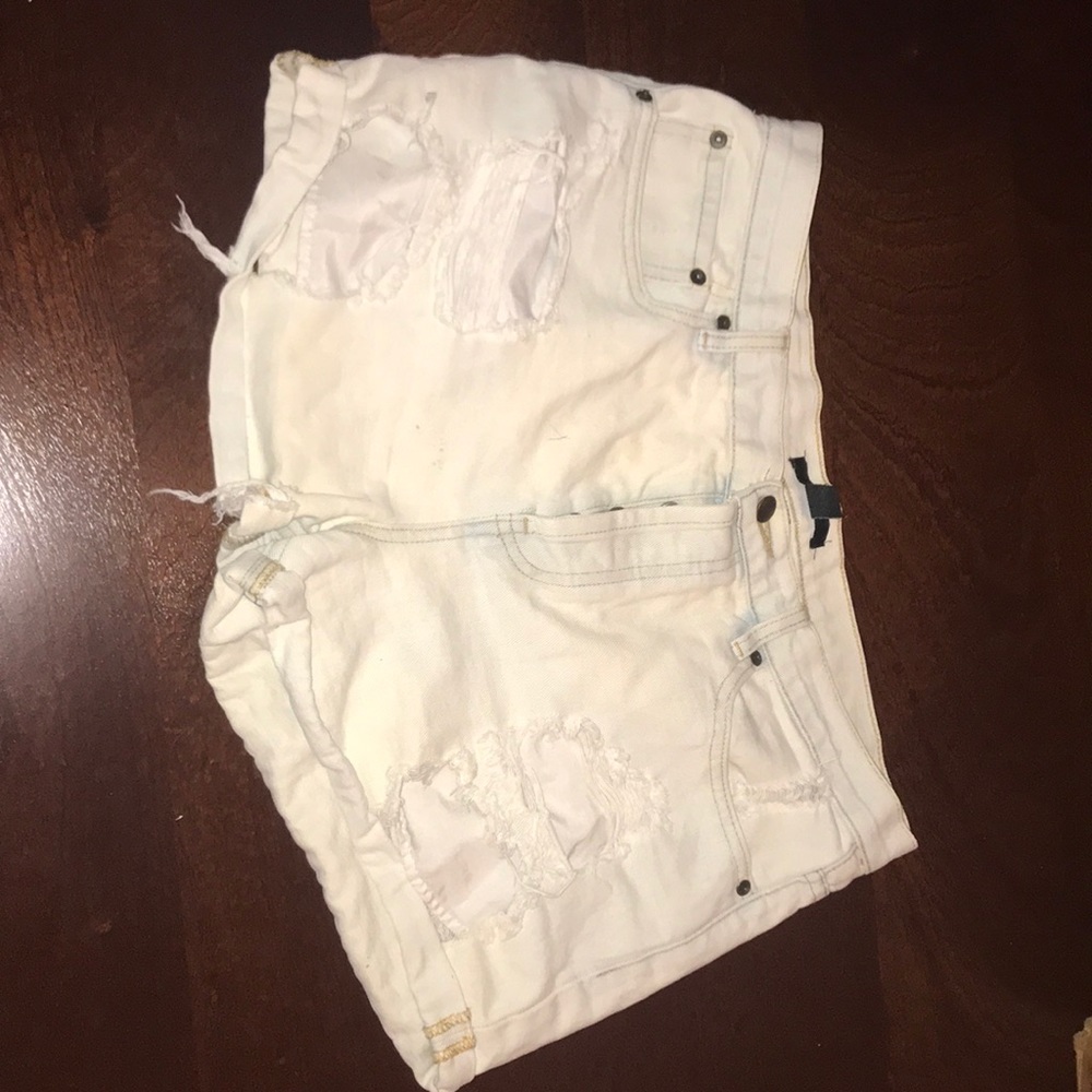 High waisted button up shorts